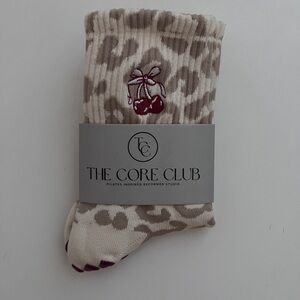 Leopard and Cherry Pilates/Barre Grippy Socks
